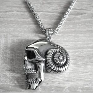 motorkářský přívěsek lebka velká chirurgická ocel pro motorkáře punk rock skull