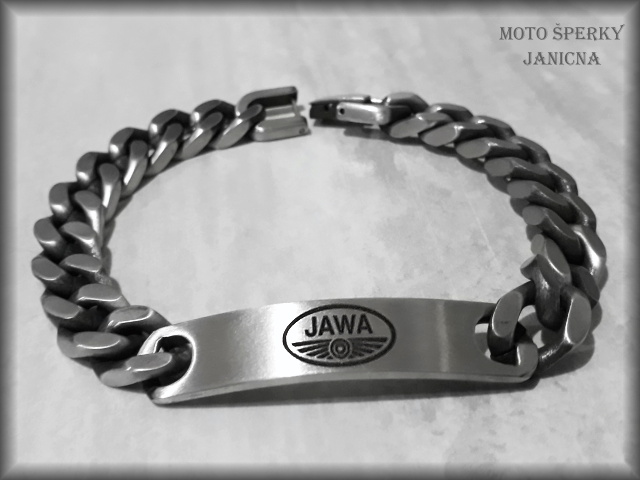 Motorkářský náramek JAWA ocel