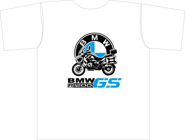 bílé triko tričko bmw gs motorkářské motorkáři