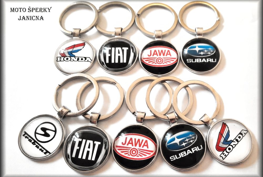 Klíčenka Jawa, Indian, BMW, Fiat, Subaru, Honda, Trabant
