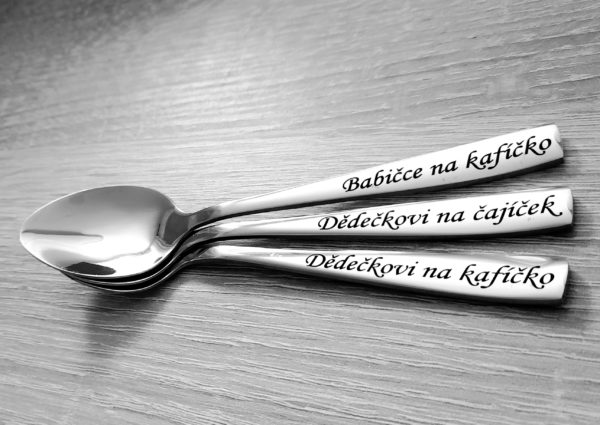 Gravírování text na přání příbor lžička lžíce latte lžička nůž vidlička