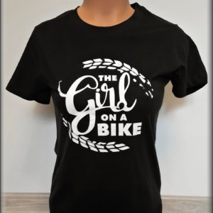 Dámské motorkářské tričko The girl on a bike lady biker