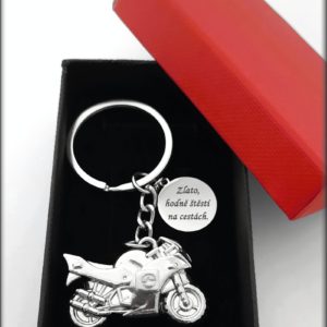 motorkářská klíčenka s textem na přání věnování