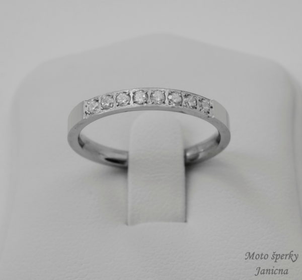 Dámský prsten se zirkony s kamínky chirurgická ocel dámské šperky ocelové