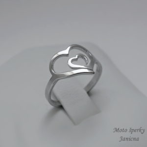 Dámský prsten srdce dvojité srdce srdíčko chirurgická ocel dámské šperky ocelové