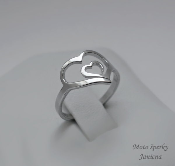 Dámský prsten srdce dvojité srdce srdíčko chirurgická ocel dámské šperky ocelové