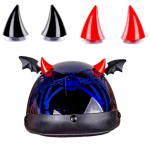 Růžky rohy netopýr na přilbu helmu motorkářské dekorace