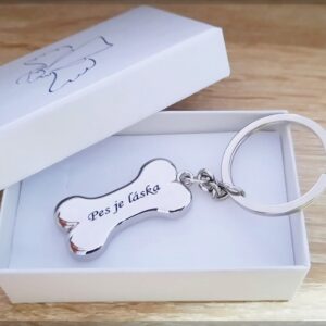 klíčenka přívěšek kost kostička pes gravírování na přání text dárek