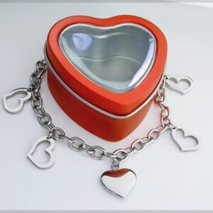 dárková krabička plechová srdce valentýn