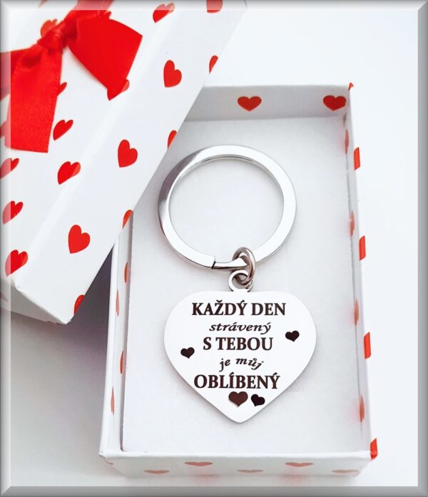 klíčenka přívěsek na klíče Každý den strávený s tebou valentýn dárek gravírování ocel