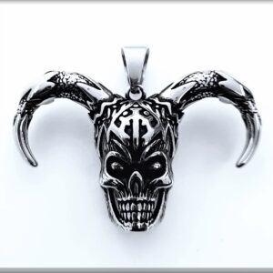 Přívěšek satanská lebka joker chirurgická ocel čert satan punk metal smrt pro motorkáře