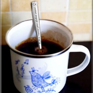 Lžička Káva ranní pro dobré sraní s textem jménem gravírování nerezová vtipný dárek