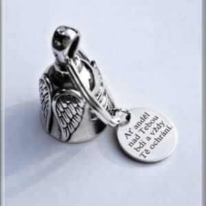 Motorkářský zvoneček na motorku Angel Wings zinková slitina pro motorkáře quardian bell vlastní text gravírování věnování