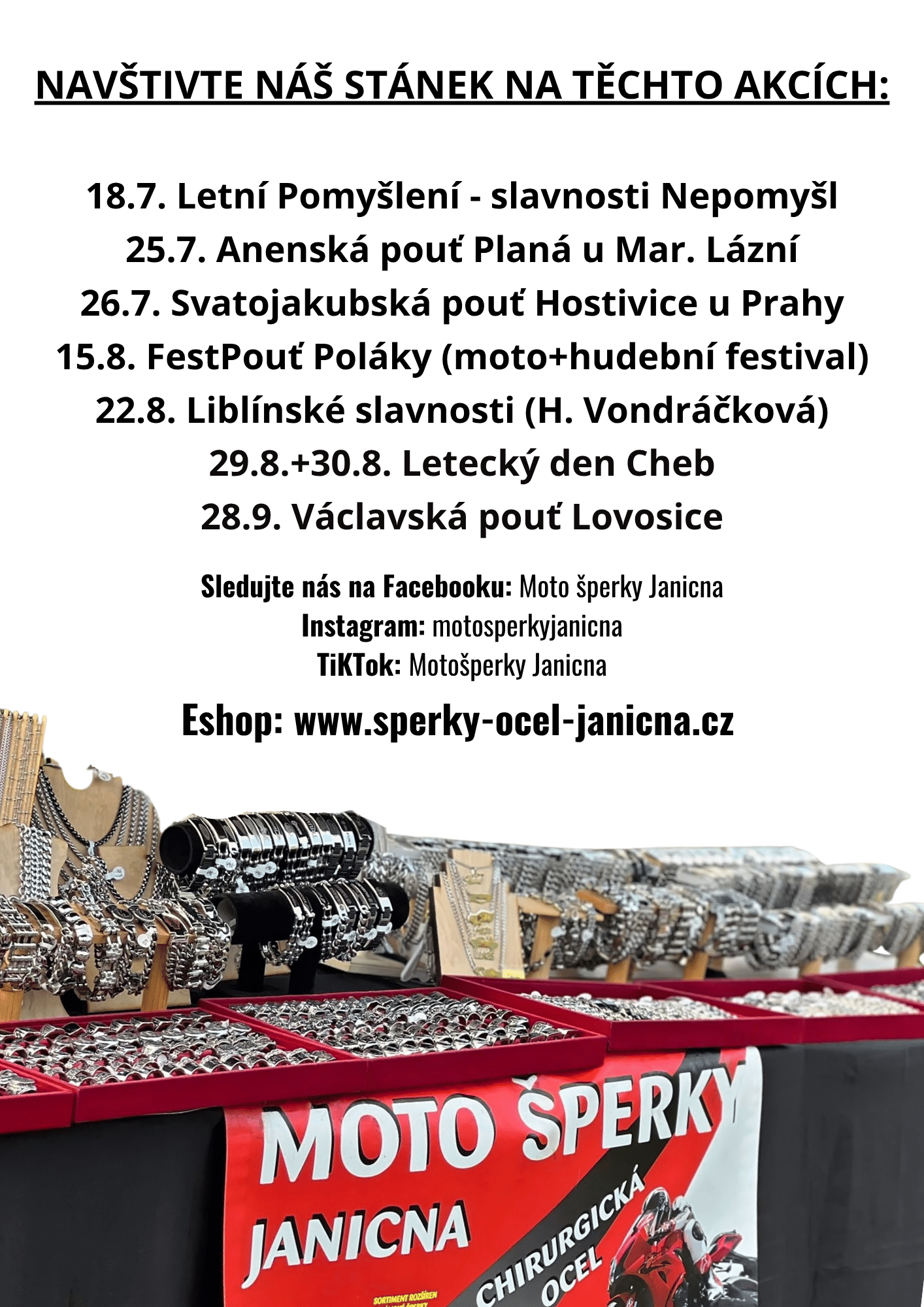 stánek moto šperky janicna