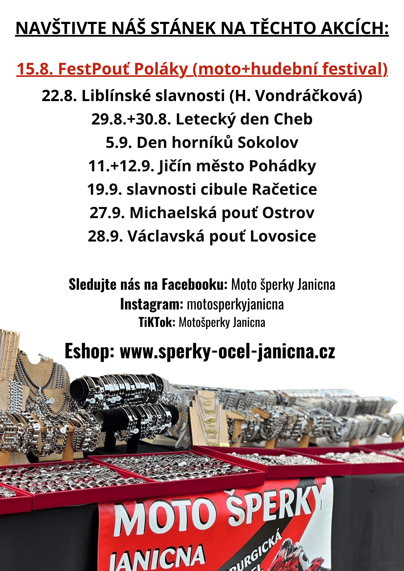 stánek moto šperky janicna 
