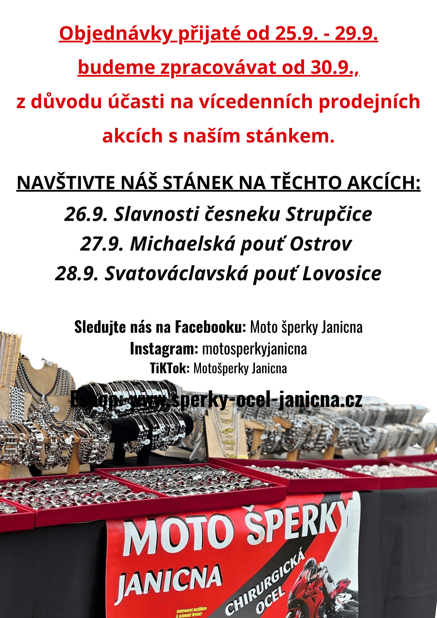 stánek moto šperky janicna