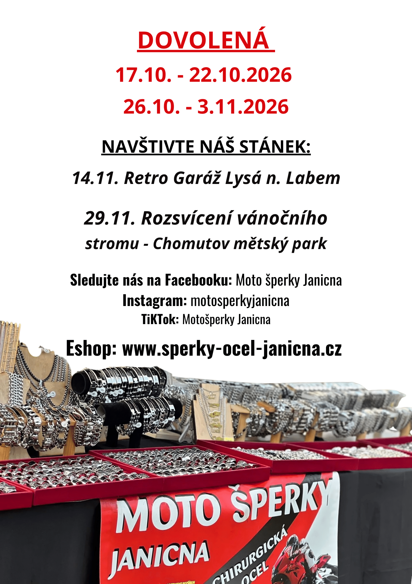 stánek moto šperky Janicna